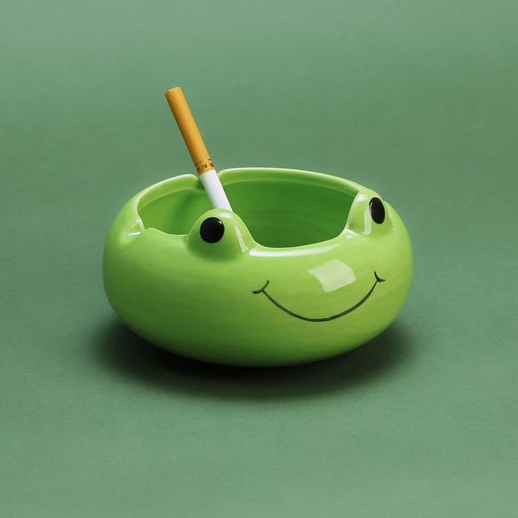 123Arts Ceramic Frog Ashtray Animal Ashtray Flowerpot Home Decor - Image 2
